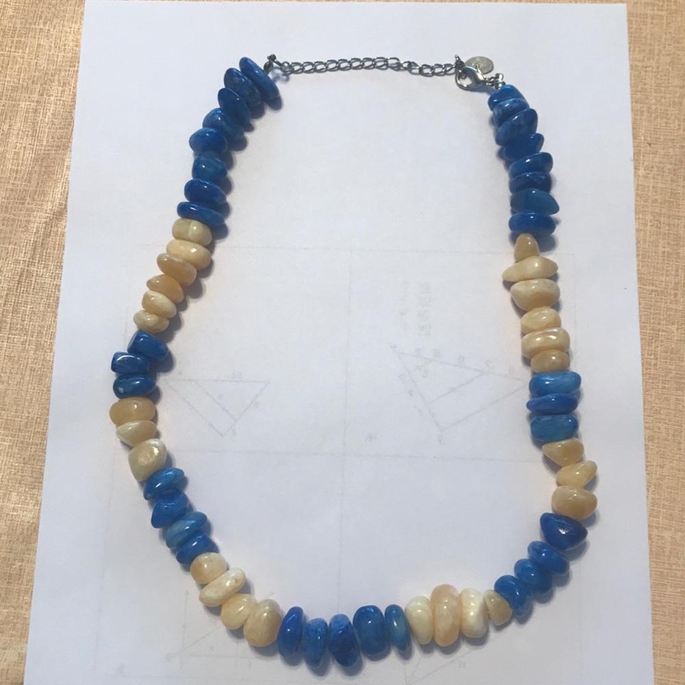 Women’s blue and cream stone Necklace